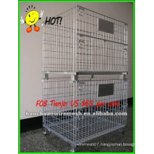 50*100mm removable warehouse storage cage with wheels